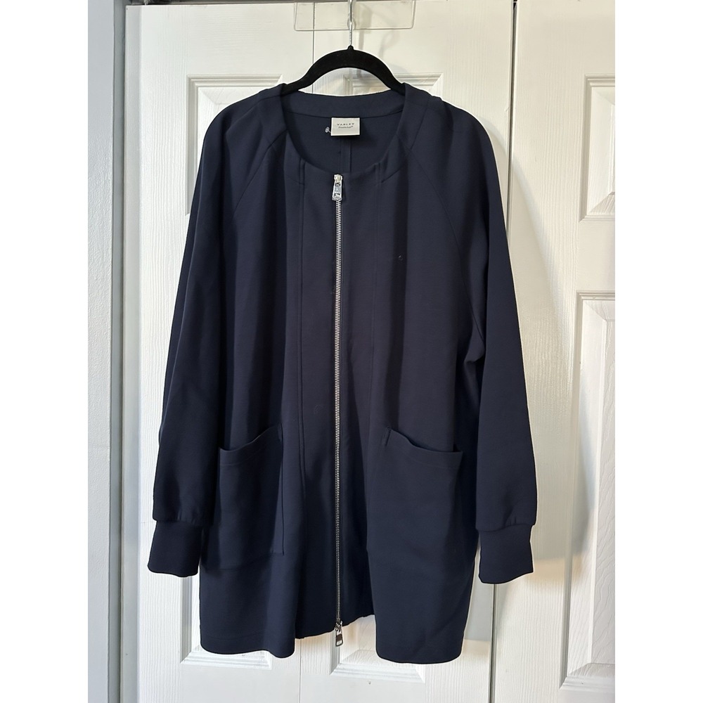 NWOT VARLEY Sz L Augusta Zip Through Jacket Double Soft Blue